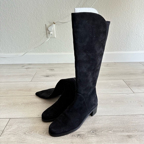 NIB Stuart Weitzman Black Suede Knee High Boots Women's 8 - Picture 7 of 12
